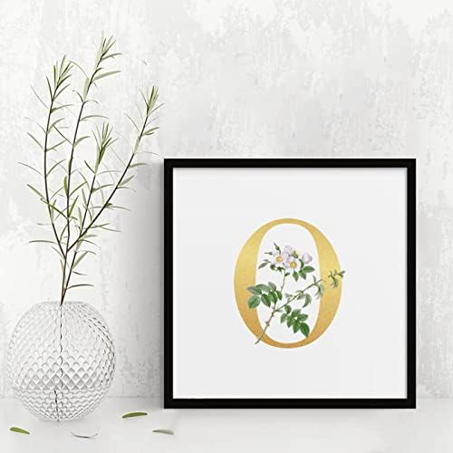 Farmhouse Rustic Wood Frame Sign With Gold Initial