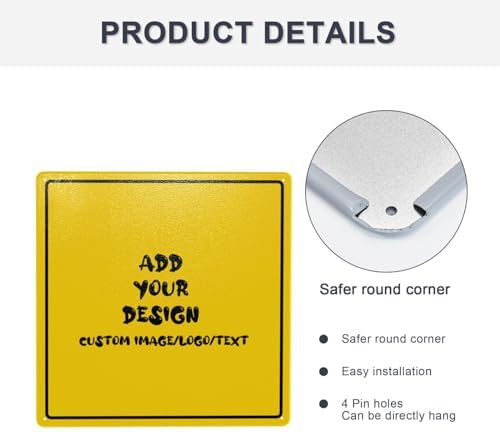 Custom Square Metal Sign with Personalized Design 1
