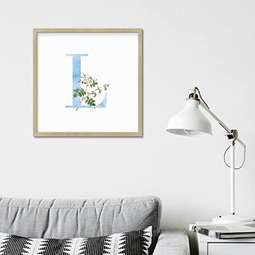 Funny Wood Framed Wall Decor Sign with L Initial