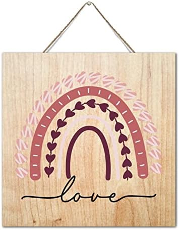 Autravelco 12x12 Inch Rainbow Wooden Wall Art Sign