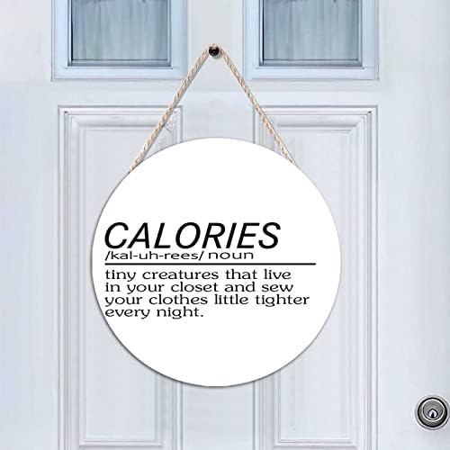 Ditooms Funny Calories Definition Wall Art - Inspirational Wood Sign