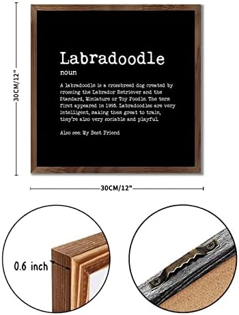 Farmhouse Decor Labradoodle Wood Framed Sign 12x12