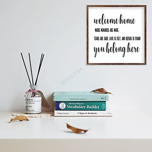 Welcome Home You Belong Here Framed Wood Sign