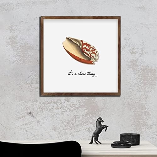Rustic Wood Sea Snail Wall Sign 12x12in