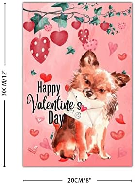 Happy Valentines Dogs Wooden Wall Sign 8x12in