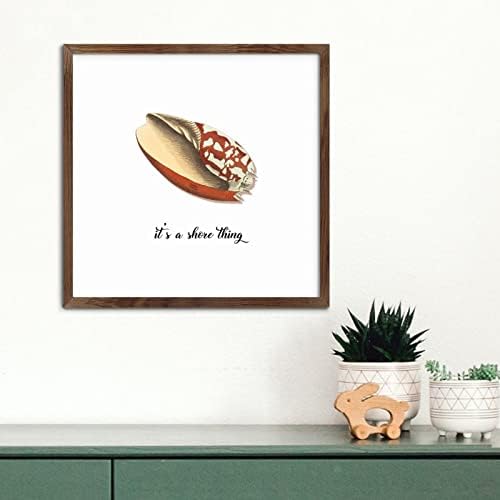 Rustic Wood Sea Snail Wall Sign 12x12in
