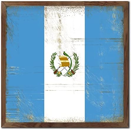 Guatemala Framed Wood Sign Wall Art 7x7in