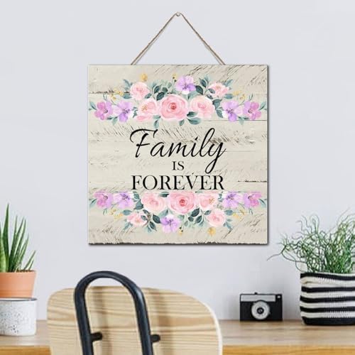 Personalized Wood Plank Hanging Sign Family Is Forever