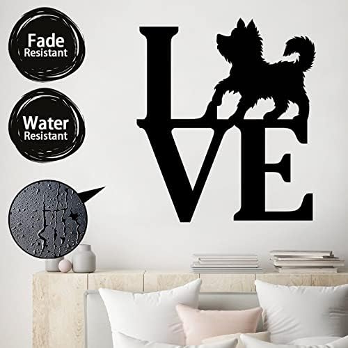 Love Metal Word with Dog Cutout Rustic Farmhouse Metal Sign Wall Art
