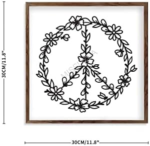 Wildflower Peace Framed Wood Wall Sign 12x12