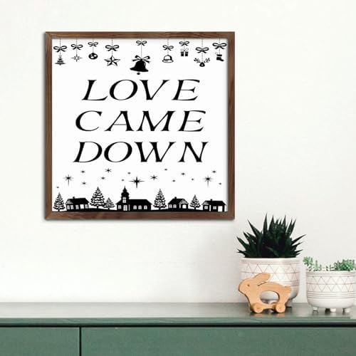 Distressed Wood Framed Sign Love Came Down Home Decor