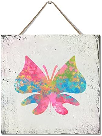 Butterfly Splashing Ink Wood Sign 12x12in