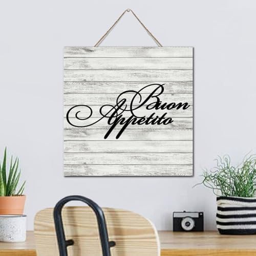 Buon Appetito 12x12 Inch Wood Wall Sign Motivational Decor