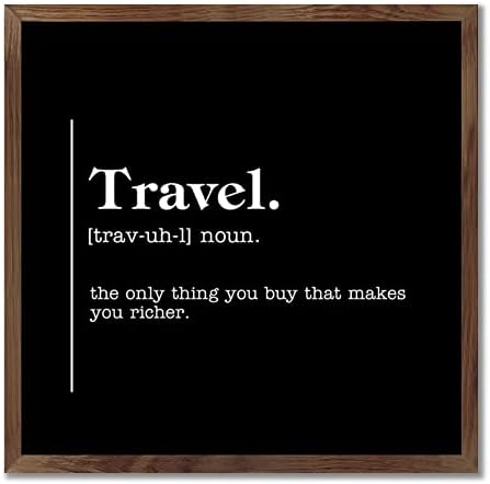 Travel Word Definition Meaning Farmhouse Wood Sign 12x12 1