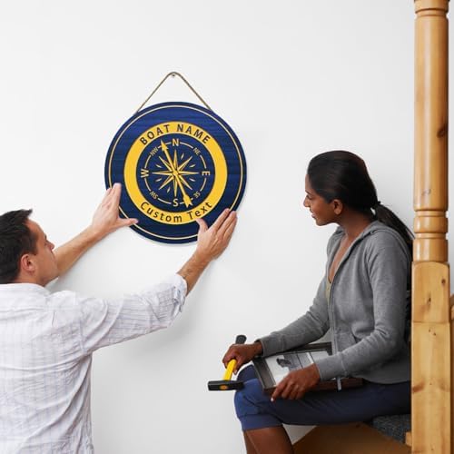 Custom Nautical Boat Welcome Wall Pediment Hanging Decor