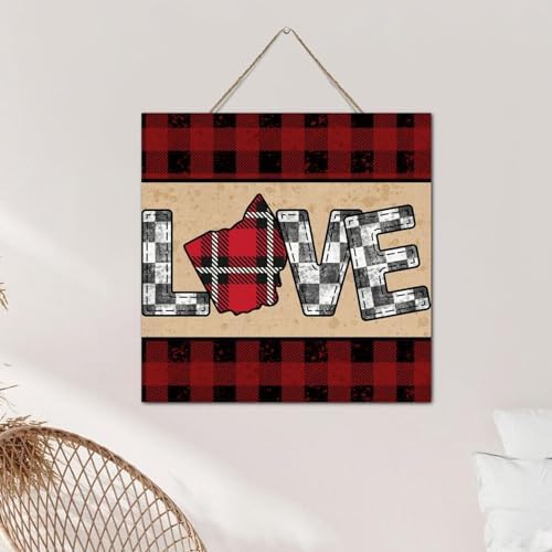 Love OHIO Funny Wall Decor Wooden Sign 12x12 Inch