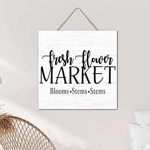 Fresh Flower Market Wood Plaque 12x12 Inch Wall Art