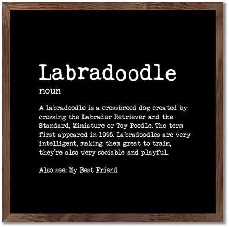 Farmhouse Decor Labradoodle Wood Framed Sign 12x12
