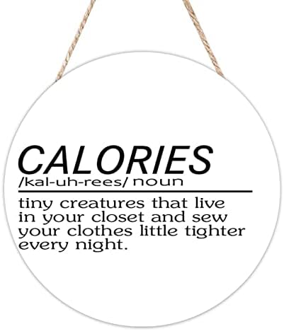 Ditooms Funny Calories Definition Wall Art - Inspirational Wood Sign
