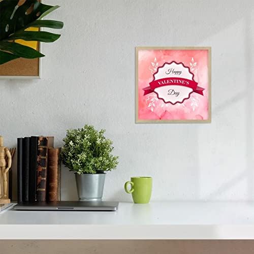 Rustic Wood Wall Decor Sign 12x12 Happy Valentines Day