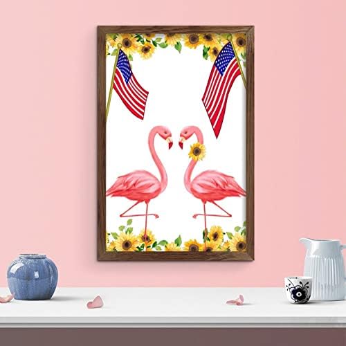 Flamingo Patriotic Garden Flag Wall Decor Sign