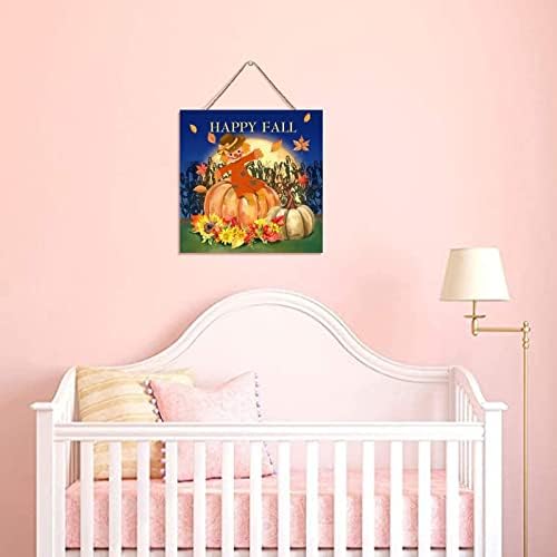 Wodevor Fall Thanksgiving Wood Sign 12x12in