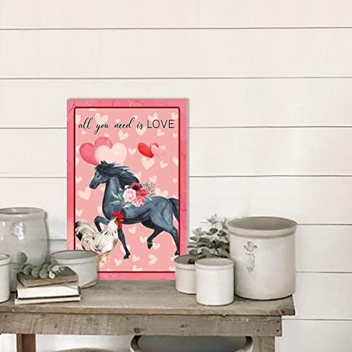 Custom Love Heart Wooden Plaque Farmhouse Wall Decor 8x12in