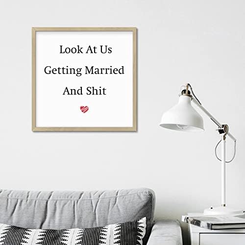 Valentines Day Couples Getting Married Wooden Wall Sign