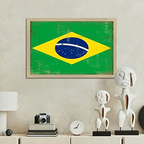 Brazil Wood Framed Printed Family Wall Art Sign 8x12in