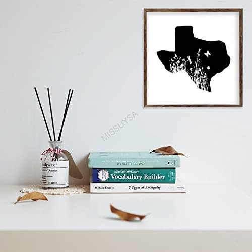 Texas Roses Wildflowers Framed Wood Wall Decor 7x7