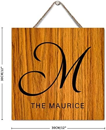 Personalized Wood Monogram Letter M Wall Decor 12x12in