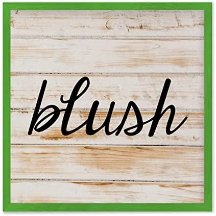 Farmhouse Wall Decor Sign 12x12 Rustic Wood Frame Light Green
