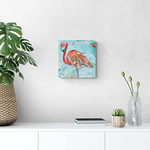 Flamingo Bright Wood Plaque 12x12 Wall Hanging