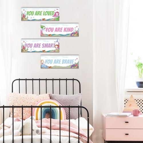 KINUUIS Mermaids Wall Decor for Girls Bedroom