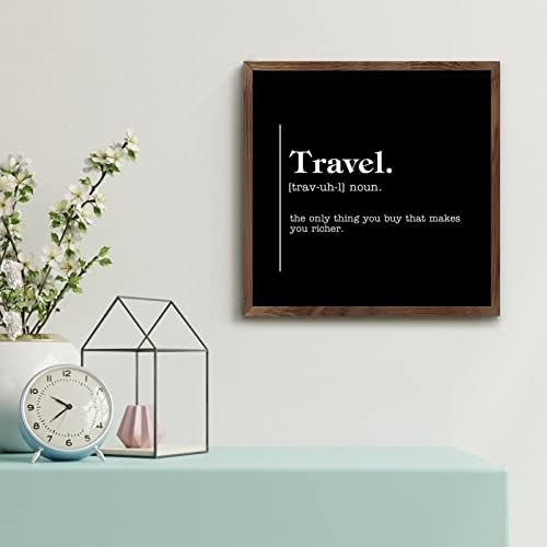 Travel Word Definition Meaning Farmhouse Wood Sign 12x12 1