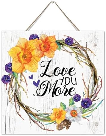 Personalized Rustic Wooden Wall Sign Love You More 12x12 Inch