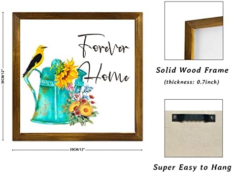 Flower Home Wooden Sign Sunflower Bird Wall Decor