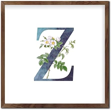 Rustic Wooden Wall Table Sign Initial Z Blue Green Monogram