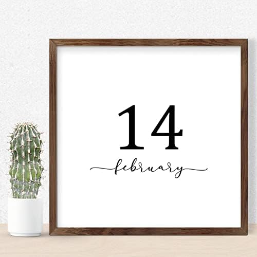 February 14 Wooden Wall Table Sign Room Decor