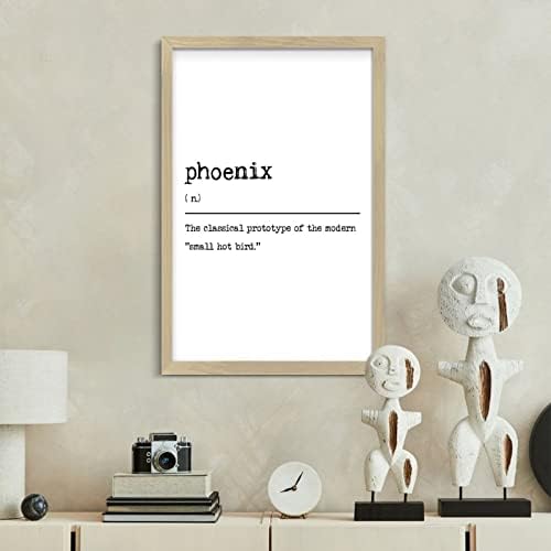 Phoenix Dictionary Definition Rustic Wall Hanging Sign 12x8in