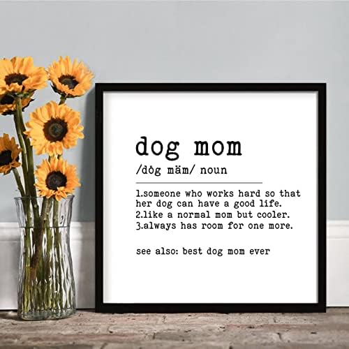 Funny Dog Mam Wood Framed Wall Sign 12x12