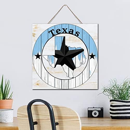 Autravelco Texas Lone Star Wall Decor 12x12 Inch Wood Panel