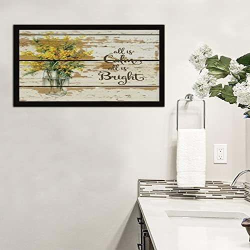 Personalized Framed Wooden Sign All is Calm All is Bright Wall Art