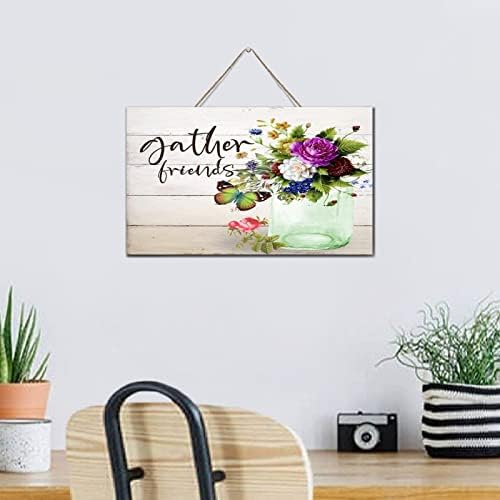 Modern Wall Decor Wood Signs with Floral Design