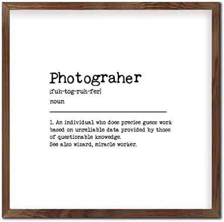 Photographer Noun Definition Wall Decor Sign 12x12in Wood Framed
