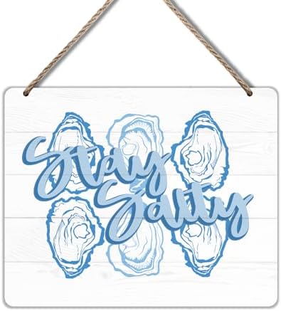 Udinaz Blue Coastal Beach Oyster Wall Hanging Sign