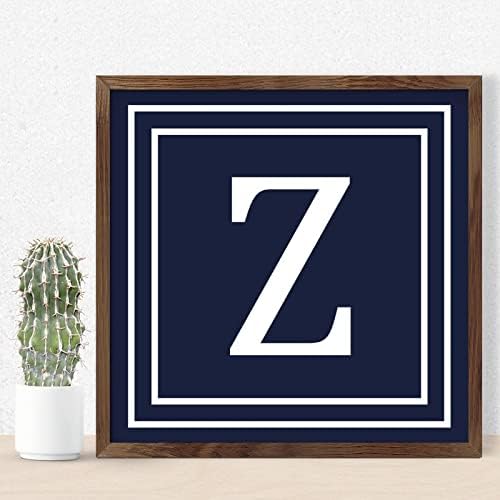 Hanging Framed Wall Art Sign Initial Letter Z Monogram Decor