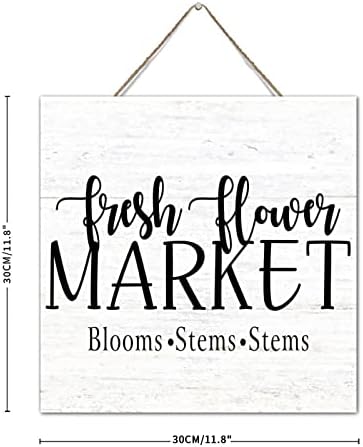 Fresh Flower Market Wood Plaque 12x12 Inch Wall Art