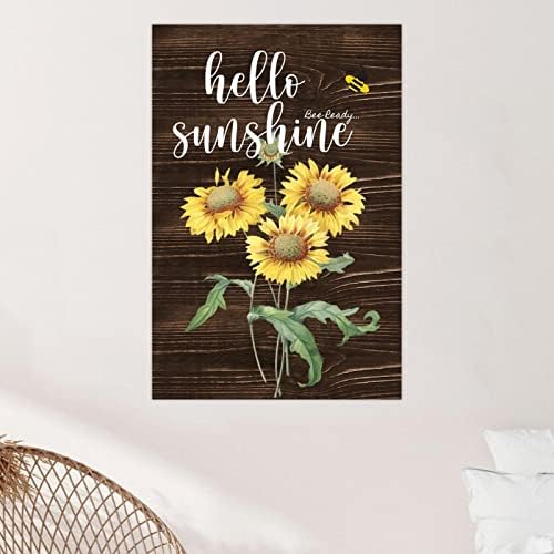 Hello Sunshine Sunflower Wall Art Sign for Dad