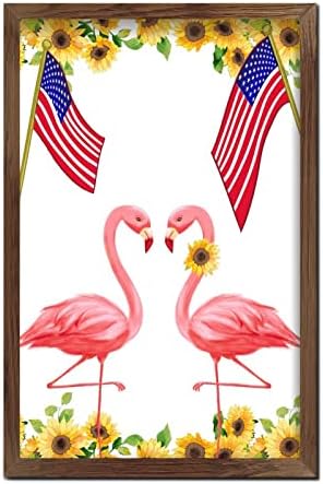Flamingo Patriotic Garden Flag Wall Decor Sign